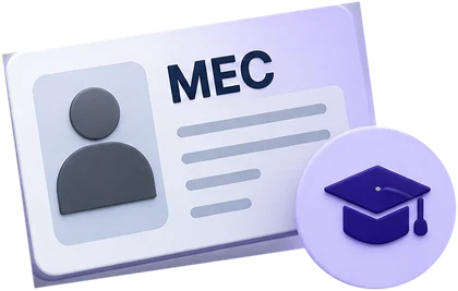 Cédula de estudante com o selo do MEC