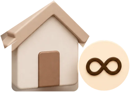 Casa com o símbolo de infinito